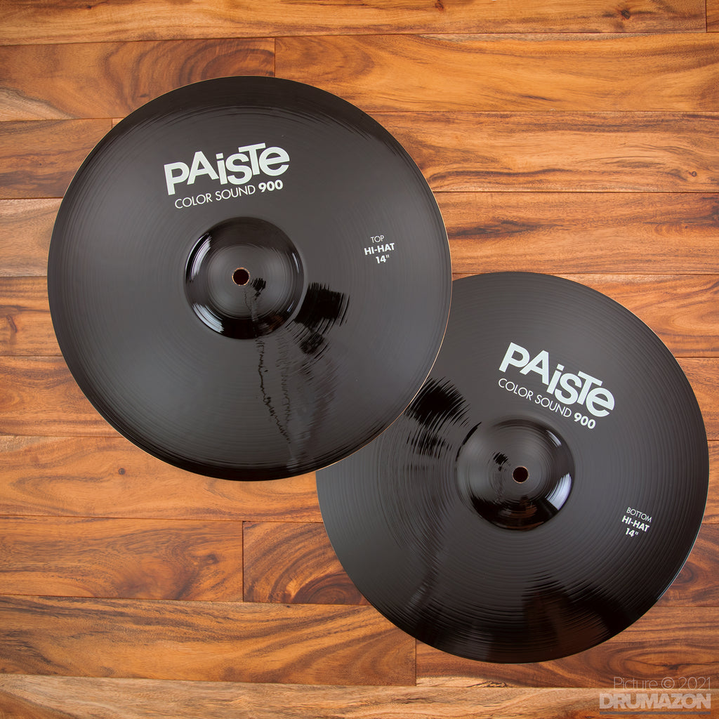 PAISTE 14 900 COLOR SOUND SERIES BLACK HI HAT CYMBAL PAIR Drumazon