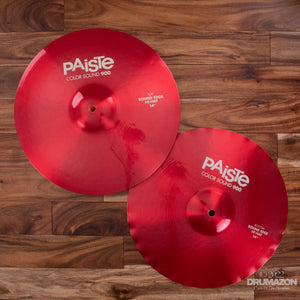 PAISTE 14" 900 COLOR SOUND SERIES RED SOUND EDGE HI-HAT CYMBAL PAIR