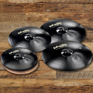 PAISTE 900 COLOR SOUND SERIES BLACK MEDIUM EXTENDED CYMBAL PACK (EVEN SIZES)