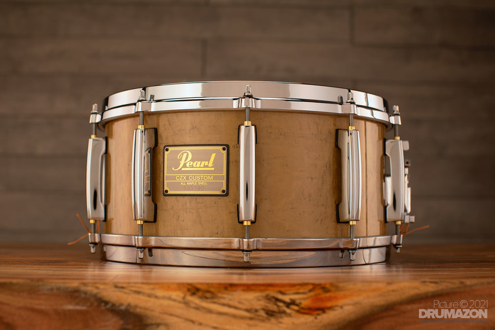 PEARL CZX CUSTOM Z 14 X 6.5 SNARE DRUM, CHAMPAGNE BIRDSEYE MAPLE