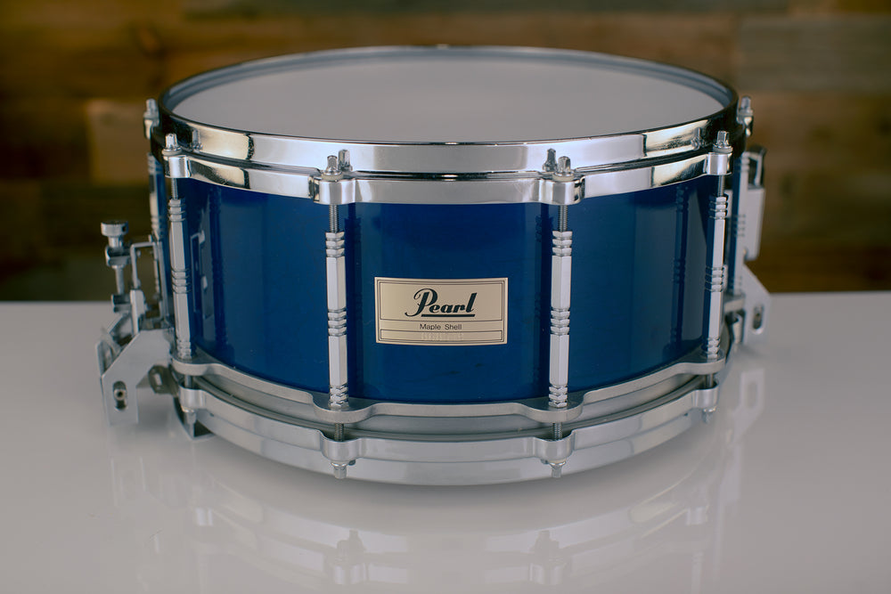 PEARL 14 X 6.5 FFS FREE FLOATING SYSTEM MAPLE SNARE DRUM, SHEER BLUE ( –  Drumazon
