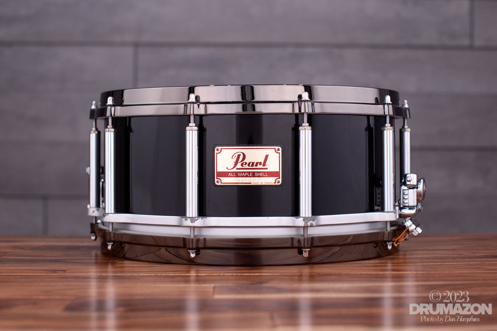 PEARL  X 6.5 FREE FLOATING MAPLE SNARE DRUM, PIANO BLACK PRE
