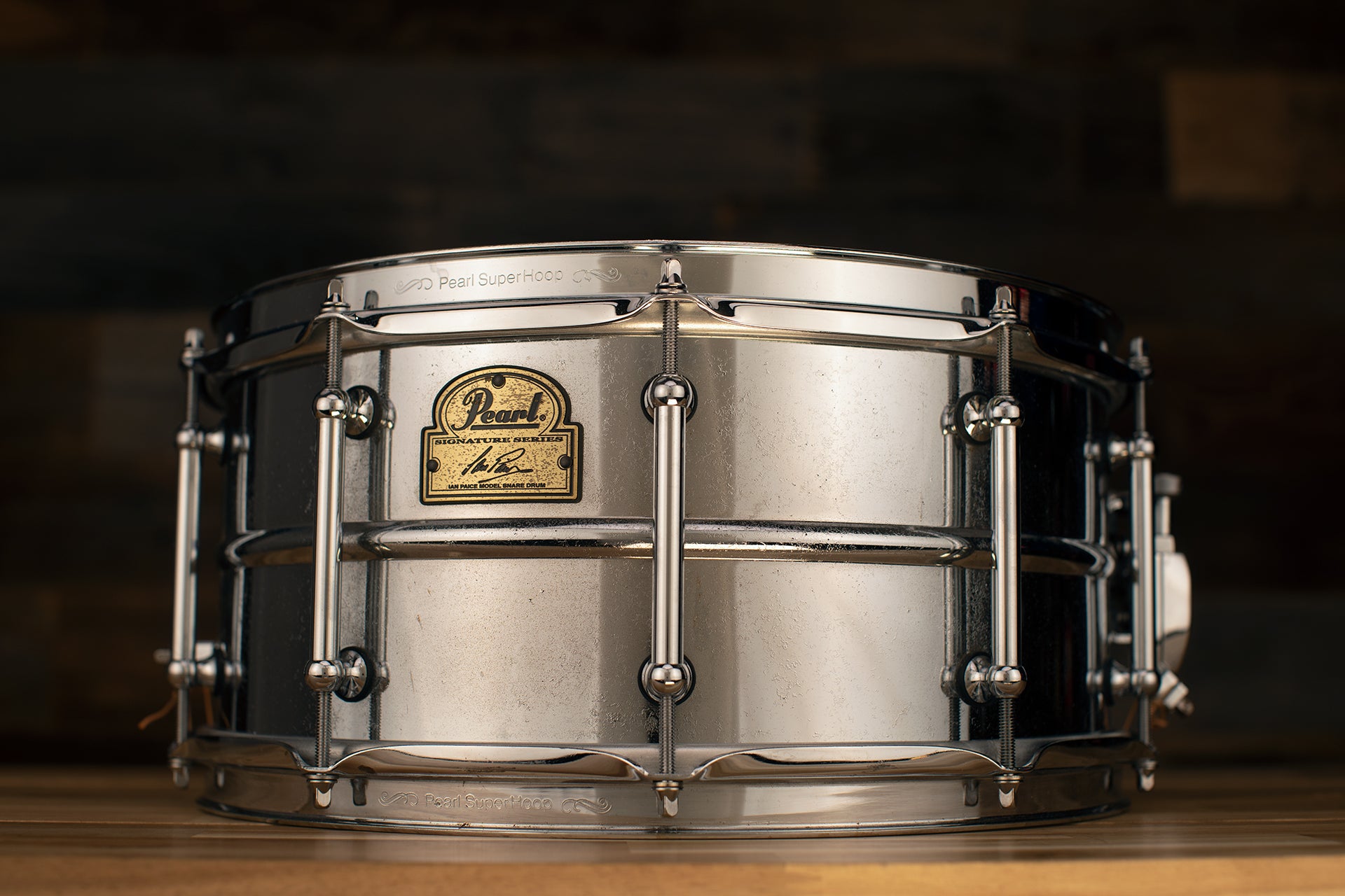 PEARL 14 X 6.5 IAN PAICE SIGNATURE SERIES CHROME PLATED SNARE DRUM PR Drumazon