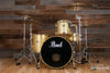 PEARL CLASSIC MAPLE 4 PIECE DRUM KIT CUSTOM MADE FOR STEVE WHITE, GOLD SPARKLE, GOLD FITTINGS