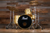 PEARL CLASSIC MAPLE 4 PIECE DRUM KIT CUSTOM MADE FOR STEVE WHITE, GOLD SPARKLE, GOLD FITTINGS