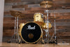 PEARL CLASSIC MAPLE 4 PIECE DRUM KIT CUSTOM MADE FOR STEVE WHITE, GOLD SPARKLE, GOLD FITTINGS