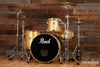 PEARL CLASSIC MAPLE 4 PIECE DRUM KIT CUSTOM MADE FOR STEVE WHITE, GOLD SPARKLE, GOLD FITTINGS