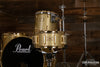 PEARL CLASSIC MAPLE 4 PIECE DRUM KIT CUSTOM MADE FOR STEVE WHITE, GOLD SPARKLE, GOLD FITTINGS