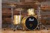 PEARL CLASSIC MAPLE 4 PIECE DRUM KIT CUSTOM MADE FOR STEVE WHITE, GOLD SPARKLE, GOLD FITTINGS