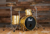 PEARL CLASSIC MAPLE 4 PIECE DRUM KIT CUSTOM MADE FOR STEVE WHITE, GOLD SPARKLE, GOLD FITTINGS