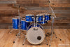 PEARL EXPORT EXX 7 PIECE DRUM KIT WITH HARDWARE AND SABIAN SBR CYMBALS, HIGH VOLTAGE BLUE