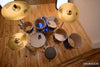 PEARL EXPORT EXX 7 PIECE DRUM KIT WITH HARDWARE AND SABIAN SBR CYMBALS, HIGH VOLTAGE BLUE
