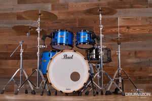 PEARL MASTERS MAPLE RESERVE (MRV) 4 PIECE DRUM KIT, LTD. ED. VINTAGE BLUE SPARKLE (PRE-LOVED)