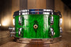 PEARL MASTERWORKS ARTISAN 13 X 6 SNARE DRUM, GREEN TAMO WITH TRIBAL GRAPHICS (PRE-LOVED)