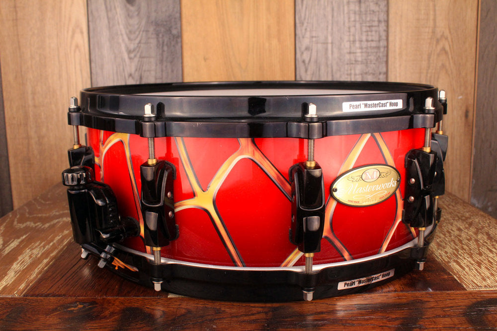PEARL MASTERWORKS 14 X 5 20 PLY MAPLE/BIRCH SNARE DRUM SPIDERWEB