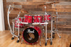 PEARL BLX PRESTIGE STUDIO 6 PIECE DRUM KIT, SEQUOIA RED LACQUER, CIRCA 1988 (PRE-LOVED)