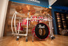 PEARL BLX PRESTIGE STUDIO 6 PIECE DRUM KIT, SEQUOIA RED LACQUER, CIRCA 1988 (PRE-LOVED)