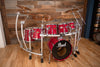 PEARL BLX PRESTIGE STUDIO 6 PIECE DRUM KIT, SEQUOIA RED LACQUER, CIRCA 1988 (PRE-LOVED)