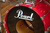 PEARL BLX PRESTIGE STUDIO 6 PIECE DRUM KIT, SEQUOIA RED LACQUER, CIRCA 1988 (PRE-LOVED)