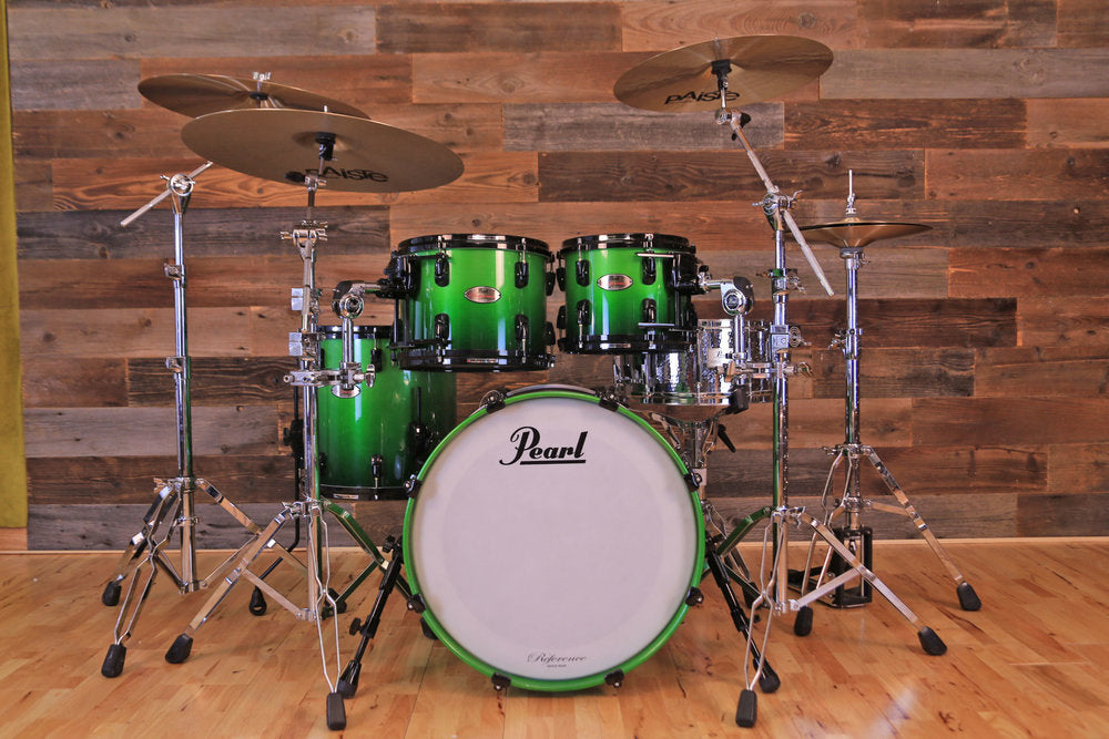 PEARL REFERENCE 4 PIECE DRUM KIT, EMERALD FADE, BLACK FITTINGS