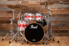 PEARL REFERENCE 4 PIECE DRUM KIT, WHITE MARINE PEARL WITH RED BANDS (PRE-LOVED)