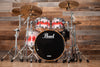 PEARL REFERENCE 4 PIECE DRUM KIT, WHITE MARINE PEARL WITH RED BANDS (PRE-LOVED)