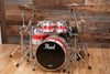 PEARL REFERENCE 4 PIECE DRUM KIT, WHITE MARINE PEARL WITH RED BANDS (PRE-LOVED)