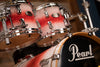 PEARL REFERENCE 4 PIECE DRUM KIT, WHITE MARINE PEARL WITH RED BANDS (PRE-LOVED)