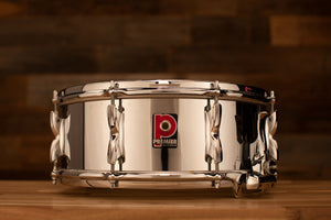 PREMIER 14 X 5.5 2000 CHROME ON STEEL SNARE DRUM, CAST HOOPS, PARALLEL ACTION (PRE-LOVED)