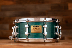 PREMIER 14 X 5.5 SIGNIA MARQUIS PROTOTYPE SNARE DRUM, TURQUIOSE LACQUER, 10 LUG SPECIFICATION (PRE-LOVED)