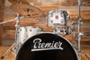 PREMIER GENISTA ORIGINAL UK MADE BIRCH, 4 PIECE DRUM KIT, SILVER SPARKLE LACQUER (PRE-LOVED)