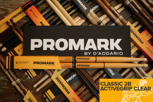 PROMARK CLASSIC 2B ACTIVEGRIP CLEAR DRUM STICKS - CLOSEOUT DISCONTINUED