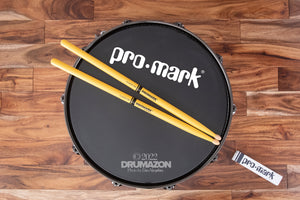 PROMARK CLASSIC FORWARD 5B HICKORY WOOD TIP DRUM STICKS, YELLOW PAINTED