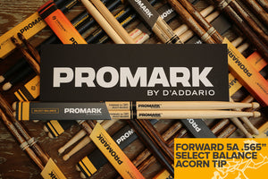 PROMARK FORWARD 5A .565" HICKORY ACORN WOOD TIP DRUM STICK - CLOSEOUT DISCONTINUED