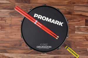 PROMARK REBOUND 5B HICKORY WOOD TIP DRUM STICKS, ORANGE PAINTED