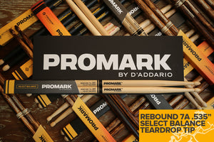 PROMARK REBOUND 7A .535" HICKORY TEAR DROP WOOD TIP DRUM STICKS -DISCONTINUED CLOSEOUT SPECIAL