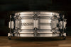 ROGERS 14 X 5 DYNA-SONIC CHROME OVER BRASS BEADED SNARE DRUM, 1960'S SCRIPT BADGE, (PRE-LOVED)