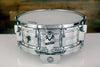ROGERS 14 X 5 DYNA-SONIC BIG R BADGE, CHROME ON BRASS, EARLY 70'S (PRE-LOVED)
