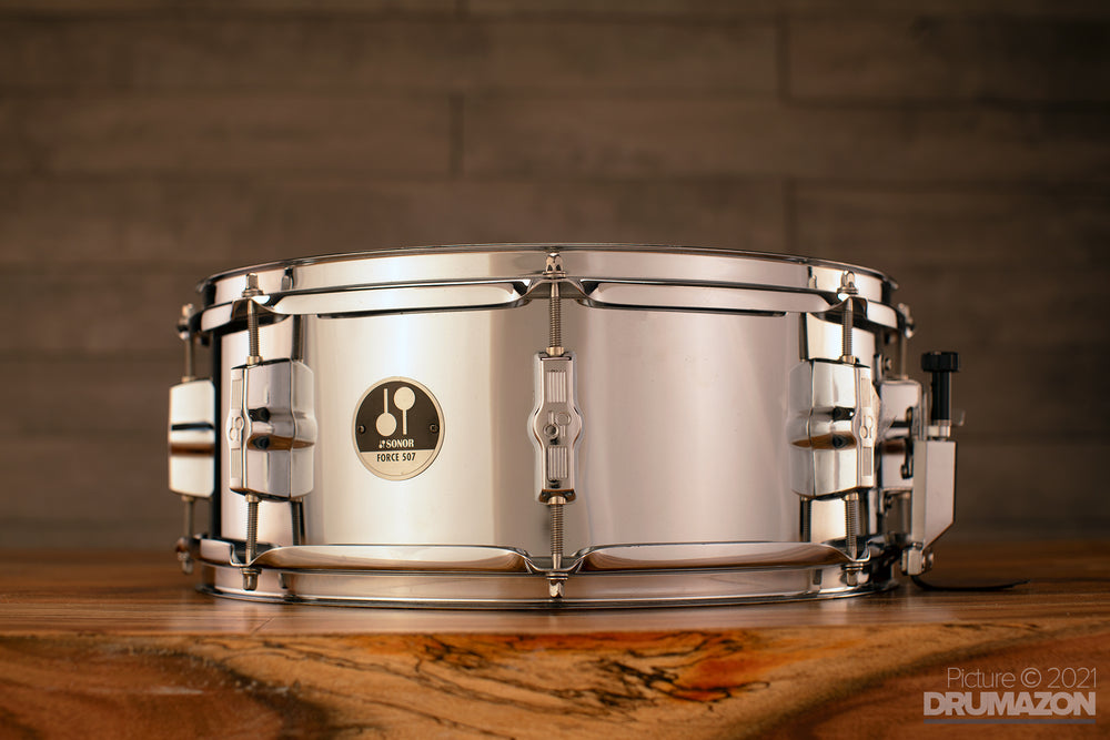 SONOR 14 X 5.5 FORCE 507 STEEL SNARE DRUM PRE LOVED Drumazon
