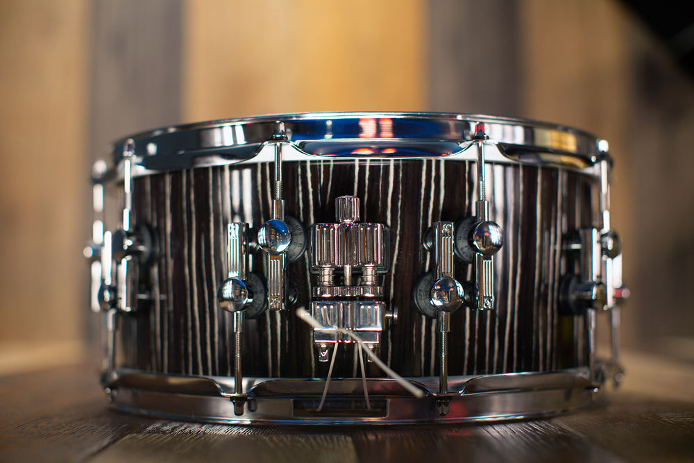 SONOR 14 X 6.5 SQ2 MEDIUM MAPLE SNARE DRUM EBONY WHITE STRIPES