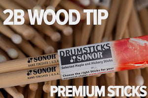 SONOR 2B WOOD TIP DRUM STICKS BY VIC FIRTH