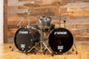 SONOR SQ2 4 PIECE DRUM KIT, BLACK SILVER SPARKLE FADE LACQUER WITH CHROME / BLACK CHROME FITTINGS (PRE-LOVED)