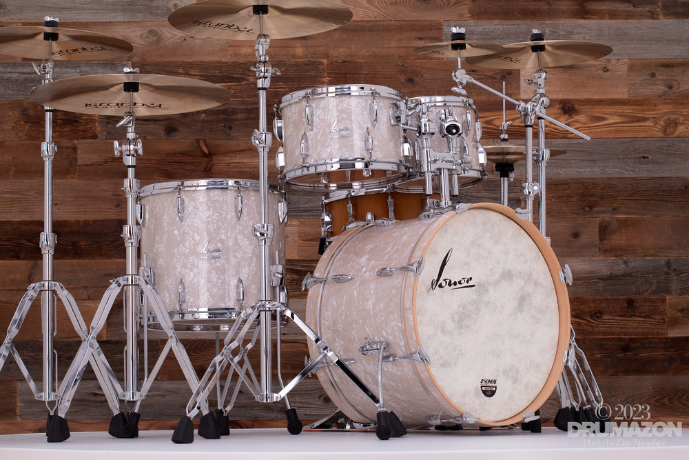 SONOR VINTAGE SERIES BEECH 4 PIECE DRUM KIT VINTAGE PEARL PRE