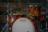 SPAUN CUSTOM SERIES MAPLE DRUM KIT, GOLD FIRE FLAMES WITH GOLD HARDWARE (PRE-LOVED)