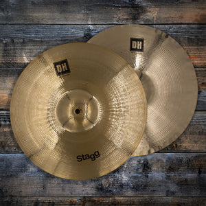 STAGG 14" DUAL HAMMERED DH BRILLIANT BITE HI-HAT CYMBALS (PAIR)