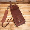 TACKLE LEATHER STICK CASE WITH PATENTED STICK STAND, BROWN