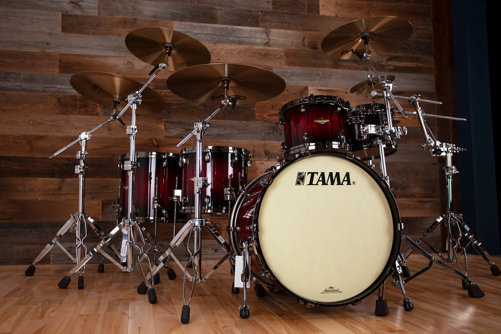 TAMA STARCLASSIC BUBINGA 5 PIECE DRUM KIT, GARNET QUILTED BUBINGA 