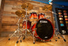 TAMA STARCLASSIC MAPLE MADE IN JAPAN, 4 PIECE DRUM KIT, DARK CHERRY FADE LACQUER (PRE-LOVED)