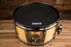 VARUS 14 X 7 MAHOGANY SHELL SNARE DRUM WITH ROYAL EBONY OUTER PLY, BLACK NICKEL FITTINGS, DIECAST HOOPS