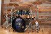 VARUS POWER SERIES 5 PIECE DRUM KIT, CHESTNUT SHELLS, BLUE TO BLACK FADE SATIN